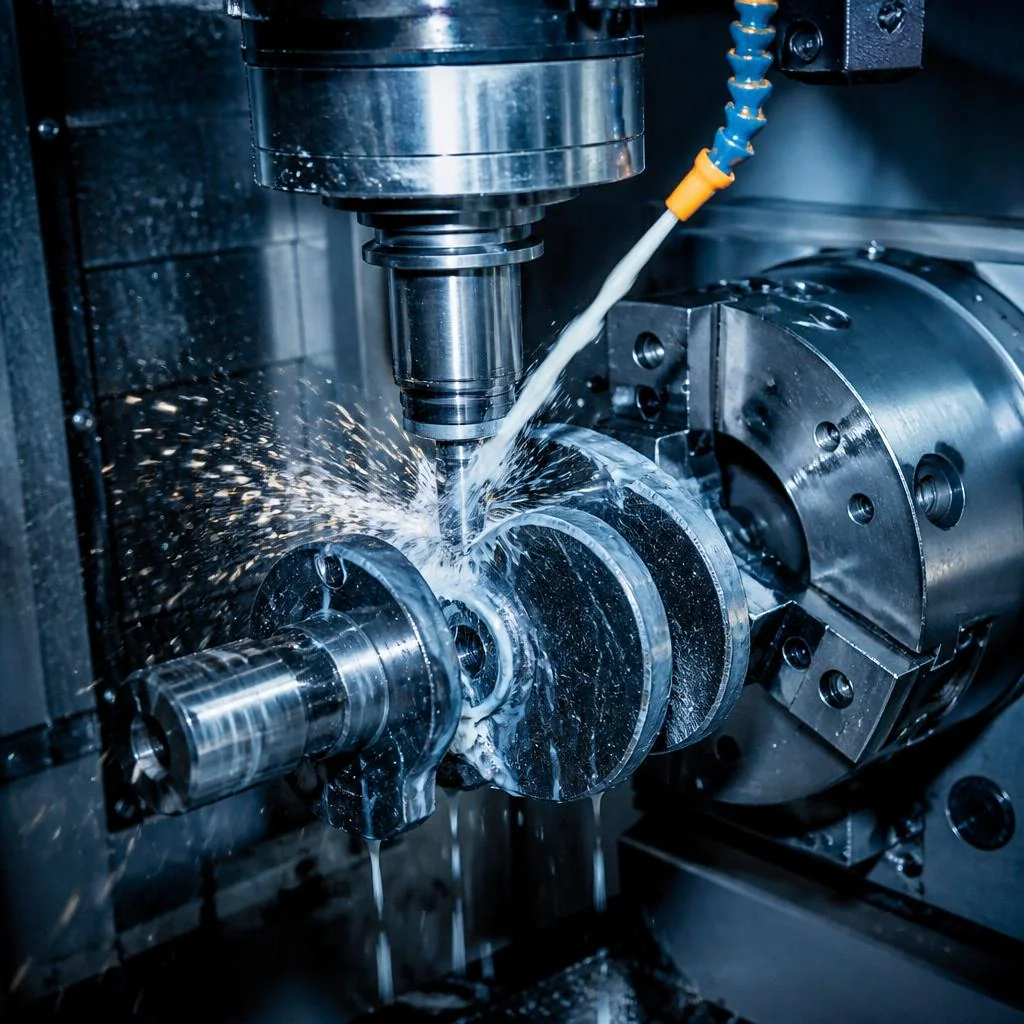 CNC precision machining of a steel forging